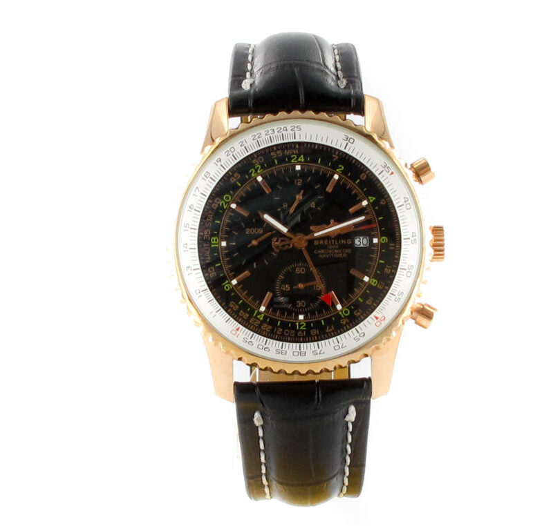 Breitling Old Navitimer rotgold mit Leder schwarz – Bild 3