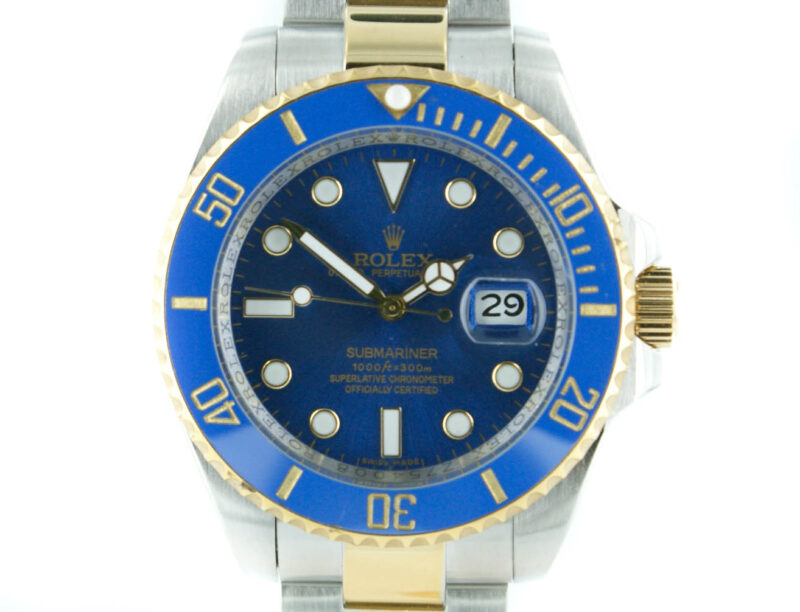 Rolex Submariner bicolor mit blauem Zifferblatt – Bild 4