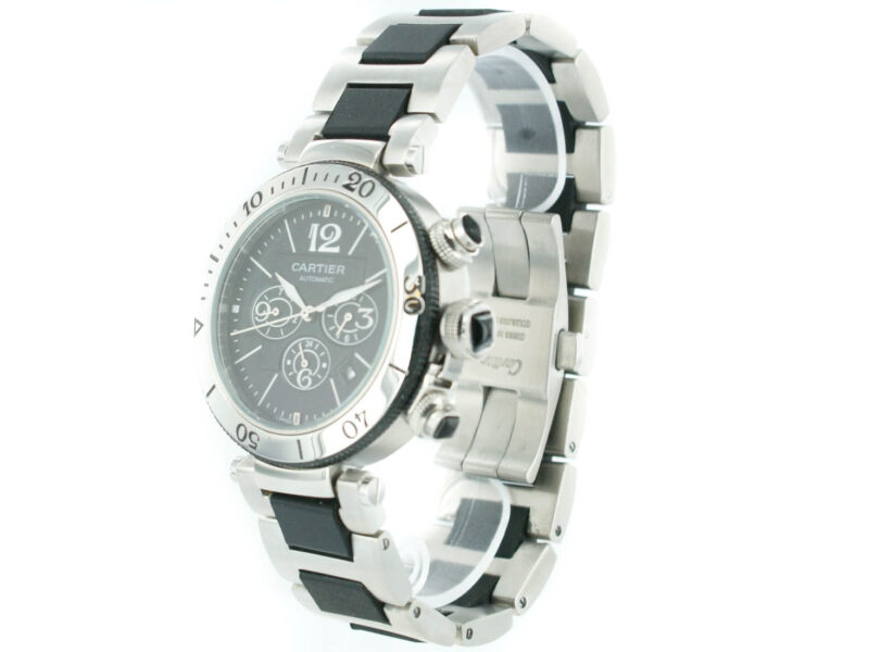 Cartier Pasha Seatimer Chronograph mit schwarzem Zifferblatt – Bild 3