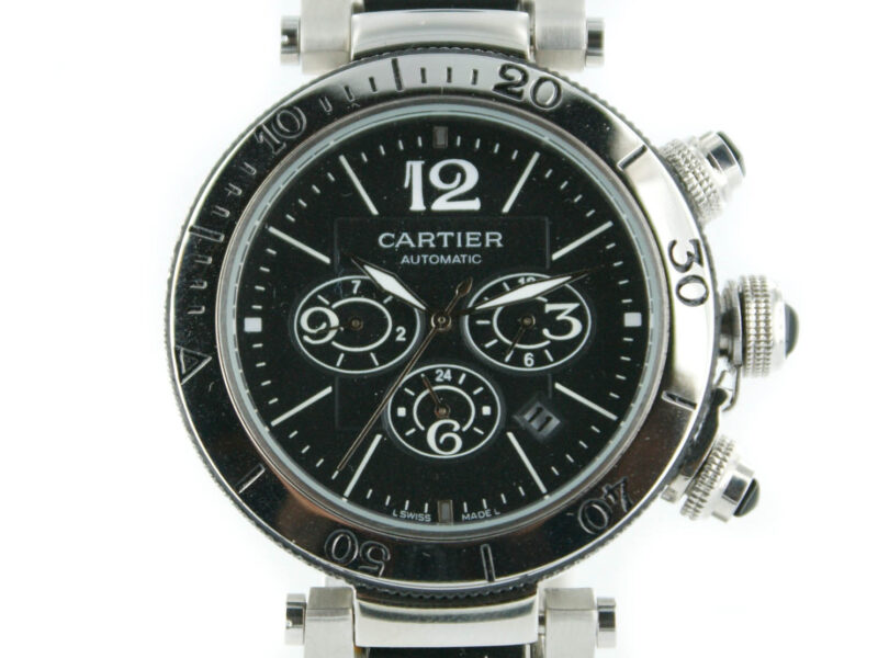 Cartier Pasha Seatimer Chronograph mit schwarzem Zifferblatt – Bild 4