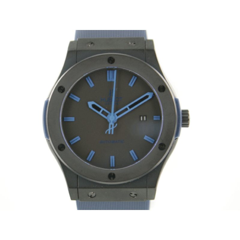 Hublot Classic Fusion All Black Blue mit Kautschuk