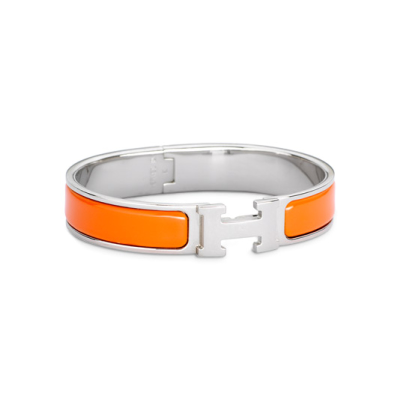 Hermes Clic H ARMBAND silber/orange