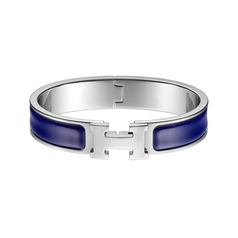 Hermes Clic H ARMBAND silber/dunkelblau