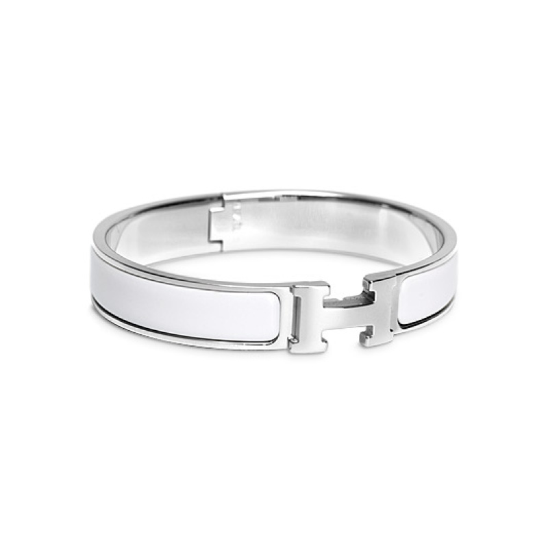 Hermes Clic H ARMBAND silber/weiss