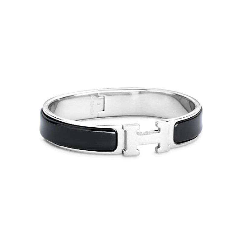 Hermes Clic H ARMBAND silber/schwarz