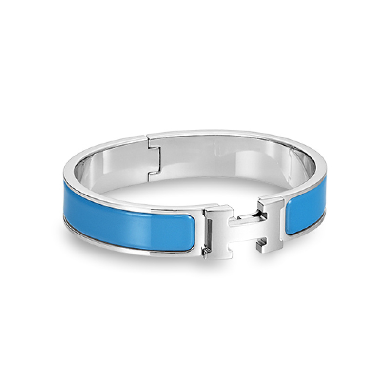 Hermes Clic H ARMBAND silber/hellblau