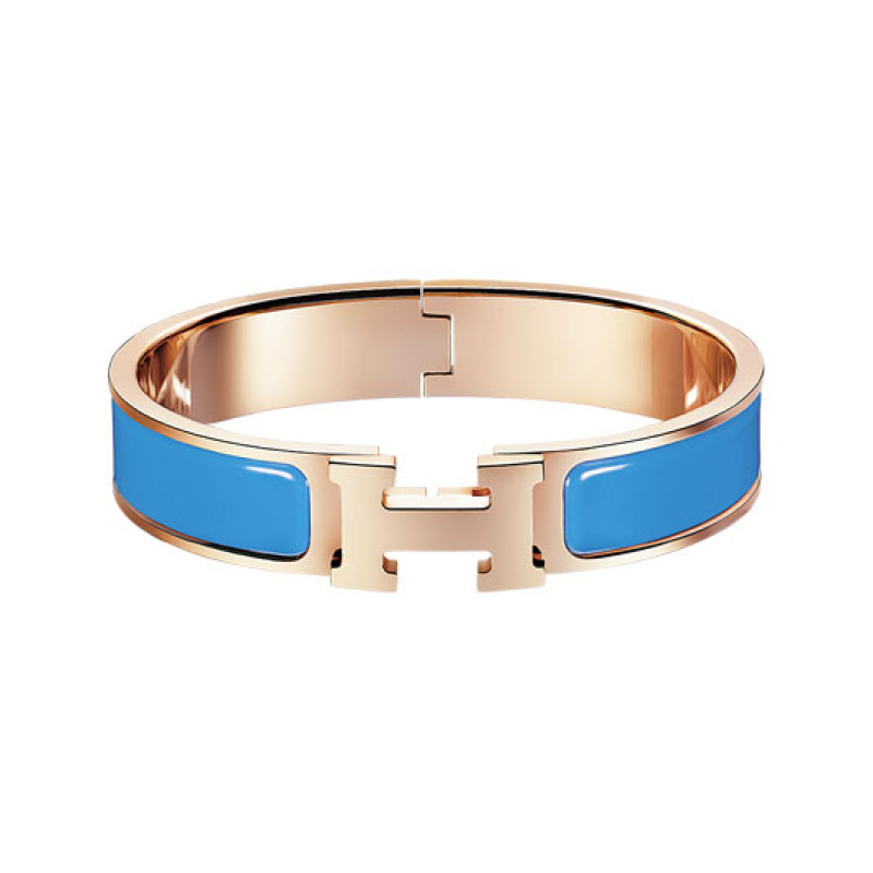 Hermes Clic H ARMBAND rose/hellblau