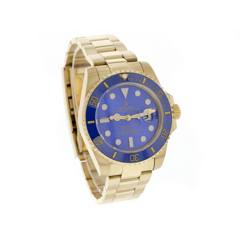 Rolex Submariner Date 18k Gold blaue Keramik-Lünette