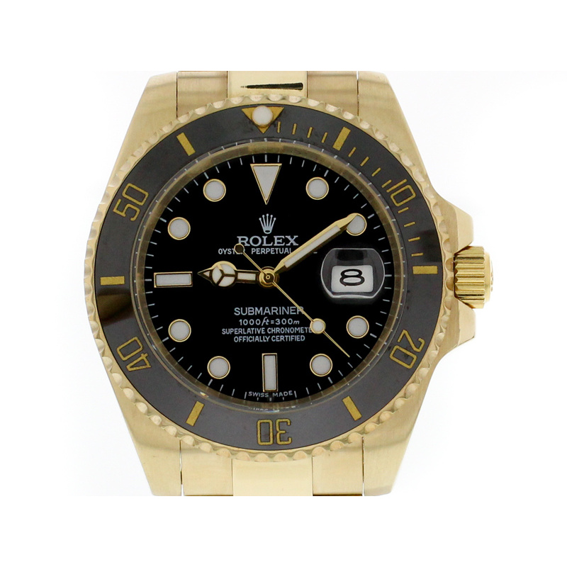 Rolex Submariner Date 18k Gold schwarze Keramik-Lünette