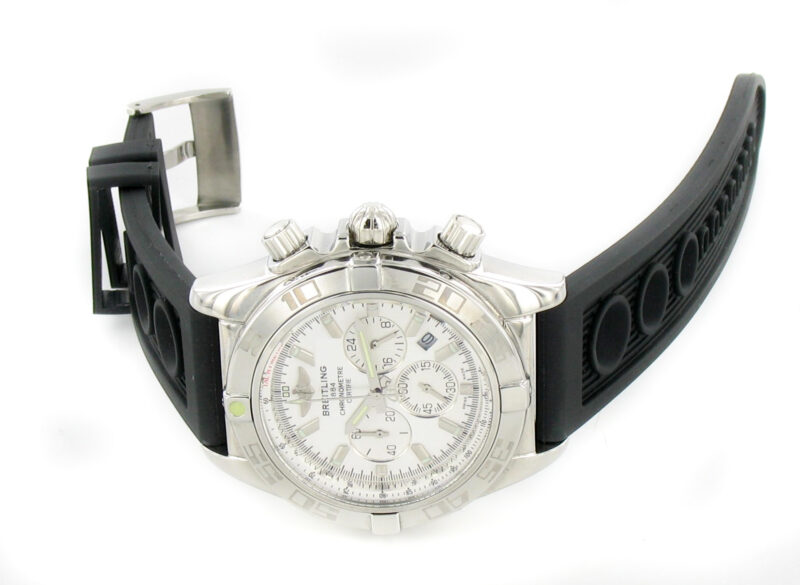 Breitling Chronomat B01 stahl - weiss mit Kautschukband – Bild 4