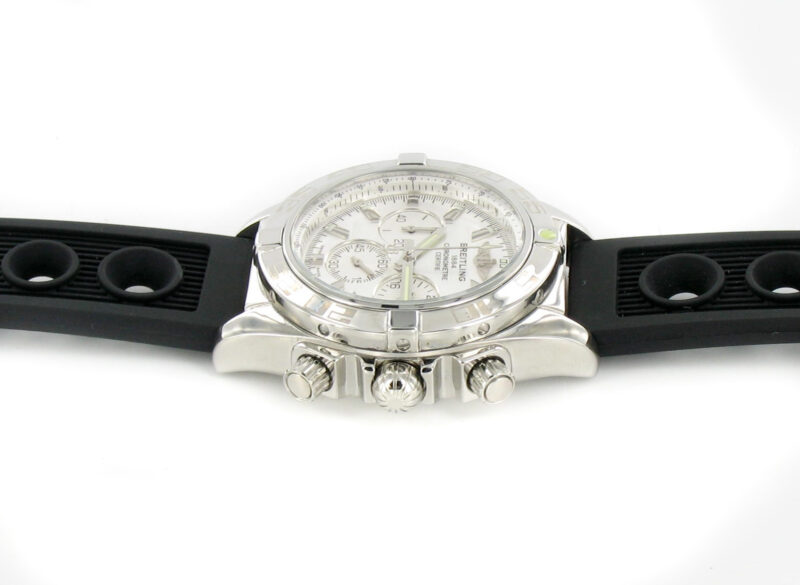 Breitling Chronomat B01 stahl - weiss mit Kautschukband – Bild 7