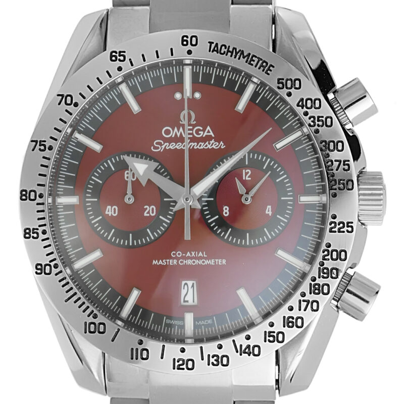 Omega Speedmaster 57 Co-Axial Chrono stahl burgundy