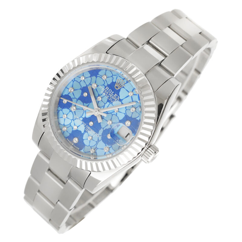 Rolex Datejust 31mm 2023 Floral weissgold blau – Bild 4