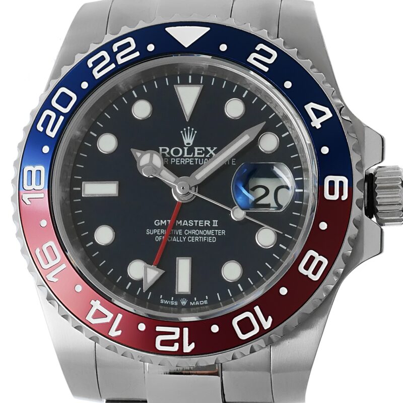 Rolex GMT Master II Pepsi 2015 Weissgold blau rot