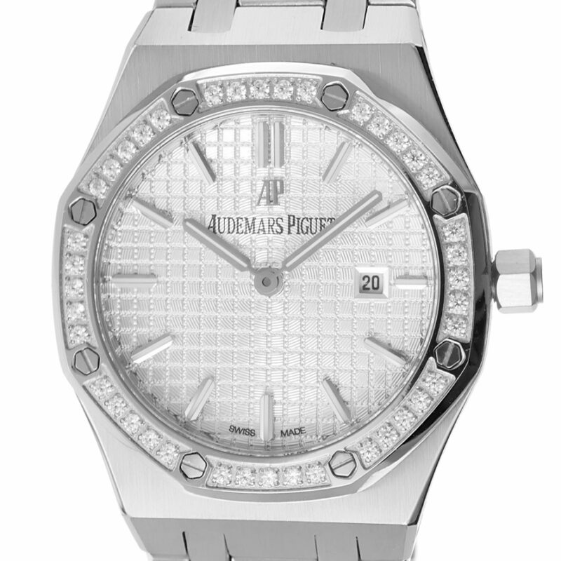 Audemars Piguet Royal Oak Grande Tapisserie silber 34mm Diamanten