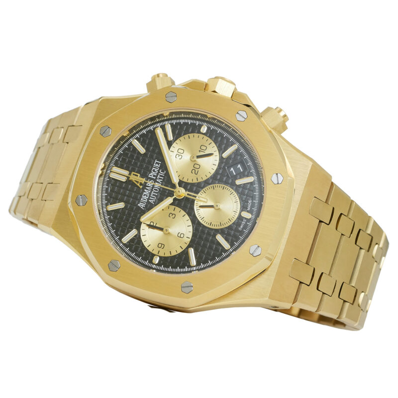 Audemars Piguet Royal Oak Chrono 18k gold schwarzes Zifferblatt – Bild 9