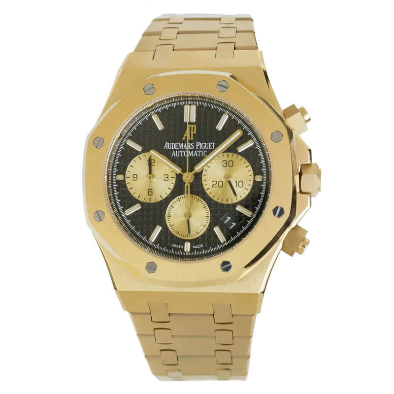 Audemars Piguet Royal Oak Chrono 18k gold schwarzes Zifferblatt – Bild 3