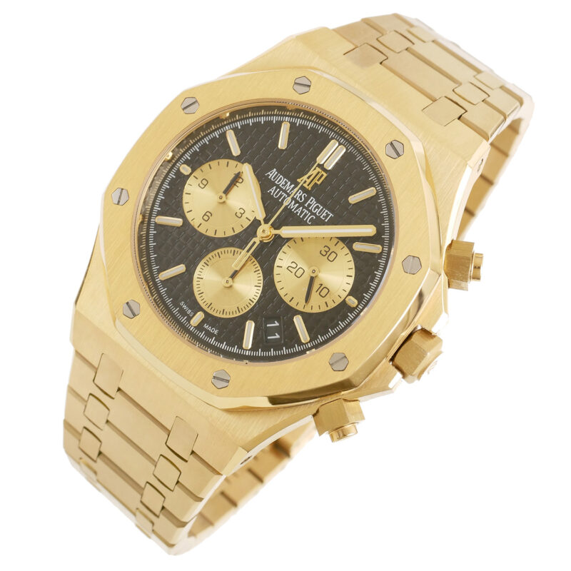 Audemars Piguet Royal Oak Chrono 18k gold schwarzes Zifferblatt – Bild 10